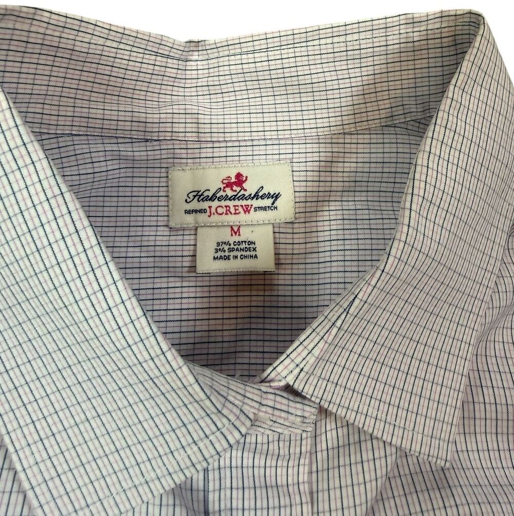 J Crew Button Up Shirt Womens Size Medium Haberdashery Poplin Long Sleeve Light - Picture 2 of 7